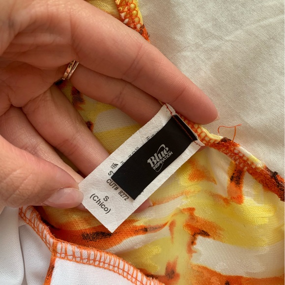 Orange pleated summer dress - Picture 7 of 7